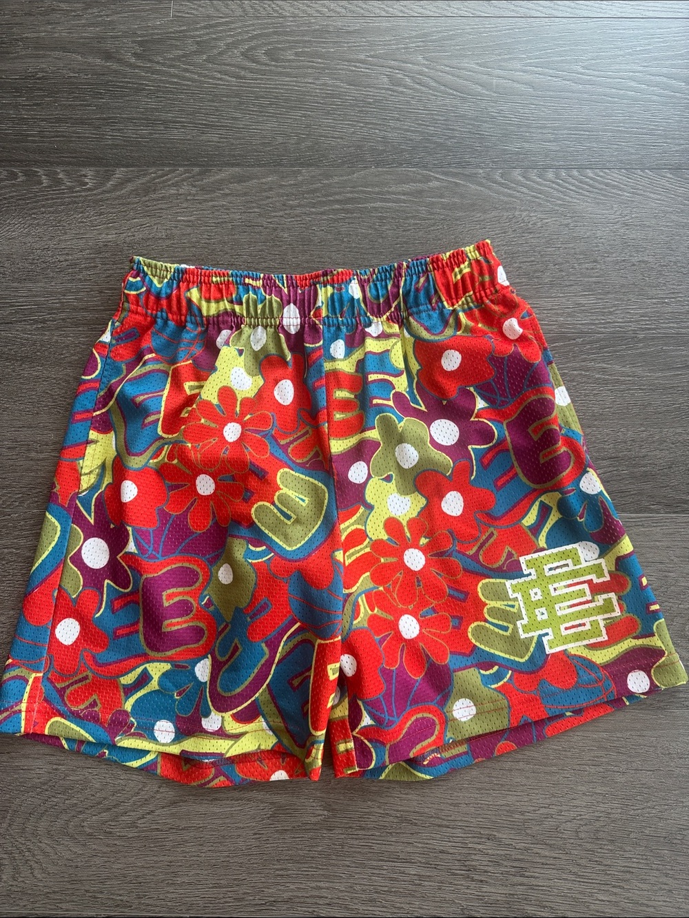 Vibrant Floral Multicolor Mesh Shorts